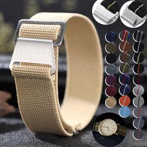 18/20/22mm 나일론 꼰 시계 밴드 탄성 스트랩 프랑스 군대 낙하산 가방 남성 여성 스포츠 팔찌 유니버셜 손