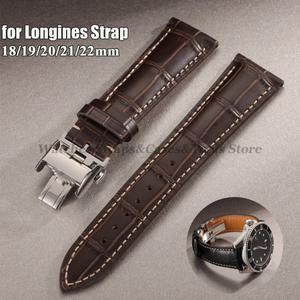 Longines 시계 팔찌 유니버셜 나비 걸쇠 교체에  18mm 20mm 소가죽   스트랩