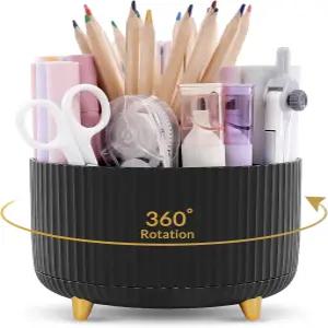 책상용 콘비닛 펜 홀더 5개의 슬롯 360 - 도 회전식 책상 정리함 귀여운 및 학교 가정 사무실 미술 용품용