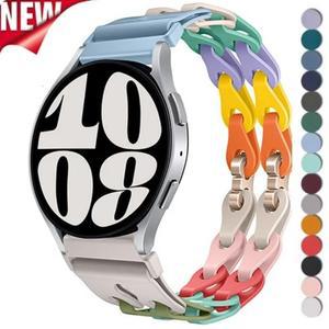 갤럭시 시계 7 6 5 4 40/44mm 클래식 43/47mm 실리콘 밴드  GT4 3Pro 팔찌 용 22mm 체인 스트랩