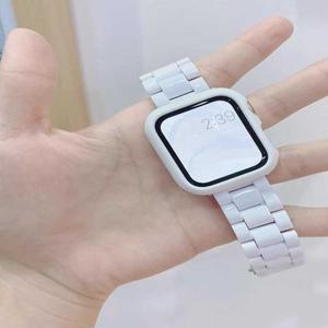 시계 스트랩 + 케이스 유리 apple 밴드 44mm 38/42mm 캔디 팔찌 iwatch ultra2 시리즈 9 8 7 6 5 4 3 Se 41