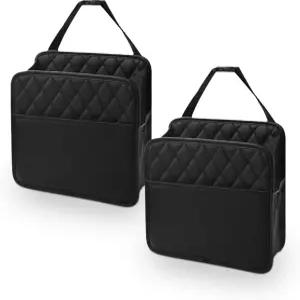 LAINLOY 접이식 카시트 백 오거나이저 컵 홀더가 있는 대용량 걸이형 백시트 보관 가방 PU 가죽 방수 카