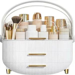 네스트스 메이크업 오거나이저 스킨케어 - 투명 커버가 있는 화장품 디스플레이 케이스 욕실 조리대용 침실