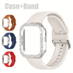 Apple Watch 용 스포츠 밴드 + 케이스 40/41/44/45/S1042/46 실리콘 스트랩 커버 범퍼 팔찌 시리즈 9 8 7 6