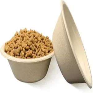 JETKONG 12온스/1.5컵 퇴비화 애완동물 먹이 그릇 - 종이 개 여행용 그릇으로 건조하고 습한 음식이나