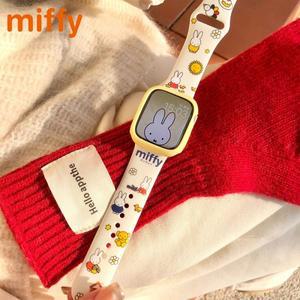 Kawaii Miffy 귀여운  Iwatch987s10 시계 밴드 만화 토끼 인쇄 애플  손목 케이스 소녀 축제 선물