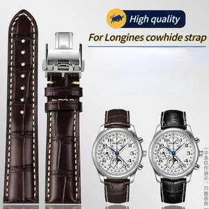 Longines Masters Collection L3 L4 L2.628/L2.673 시계 스트랩 소가죽 버터플라이 버클 19 20 21mm 손목