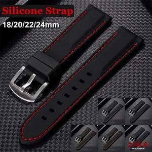 고무 시계줄 18mm 20mm 세이코 팔찌용 소프트 실리콘 스트랩 남녀 스포츠 방수 벨트