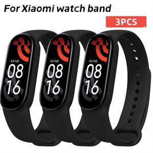 미밴드 7 6 4 5 3용 3개 시계줄, 샤오미 스트랩 실리콘 스포츠 교체용 손목밴드 스마트워치 액세서리