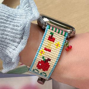 BLUESTAR 신제품 크리에이티브 미유키 비즈 Iwatch 스트랩 iWatch 맞춤형 호환성 8 7 6 5 4 3 2 1 SE