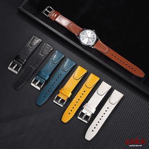Watchband 20mm Vintage Oil Wax Leather Watch Straps for Seiko SmartWatch Men Women Wrist Belt Stitch