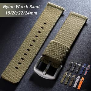 세이코 퀵 릴리스 캔버스 스트랩 용 18mm 20mm 나일론 시계 밴드 군용 스포츠 소프트 유니버셜 교체 팔찌