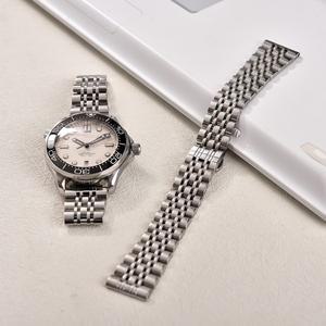 울트라  스테인레스 스틸 시계 밴드 20mm 광택 금속 라이트 스트랩 남성 여성 손목 교체 팔찌