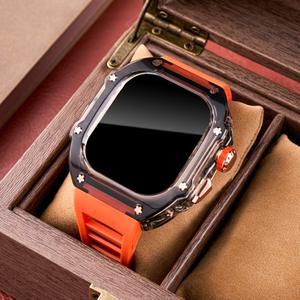 애플 워치 울트라 밴드 1 2 3 49MM용 소프트 스트랩 커버, 아이워치 케이스용 시계줄, 실리콘 스포츠 팔찌