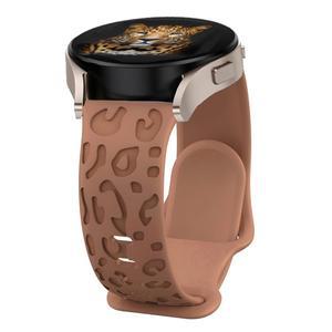 갤럭시 워치용 각인 스트랩, 6, 43mm, 4, 클래식, 5, 프로, 액티브 2 레오파드 실리콘 팔찌,  gt2 2e, 20m