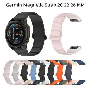 Garmin Fenix 8 7X 7 7S 실리콘 마그네틱 팔찌 5X 5S Plus 3HR 스트랩 20mm QuickFit과 호환 가능