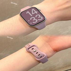 애플워치용 슬림 실리콘 스트랩 45mm 38mm 스포츠 밴드 iWatch 시리즈 8 7 SE 3 4 5 6 9 10 울트라 2