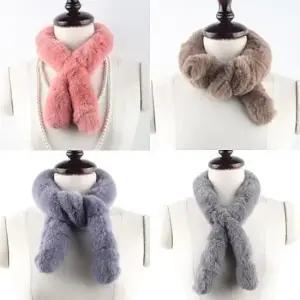 머플러 토끼목도리 목도리 토끼털 쁘띠 여성 토끼털머플러 렉스 천연