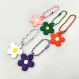 귀여운키링 가방꾸미기 데이지꽃키링 키링 플라워 키홀더 미니 차키홀더