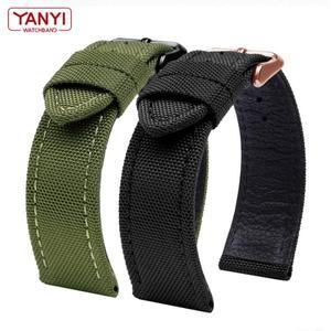 I-WC s-eiko 손목 밴드 캔버스 용 나일론 시계 내구성 스포츠 스트랩 편안한 가죽 바닥 16mm 20mm