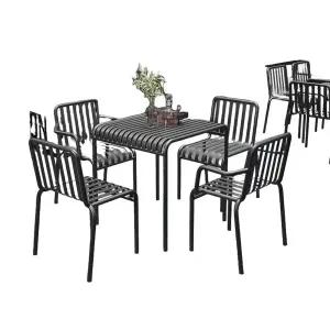 블랙 철제 테이블 의자 펜션 야외용 옥외 카페 세트