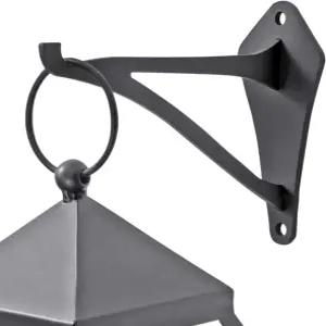 벽걸이 풍차 벌새 먹이 걸이용 벽걸이용 VEBOOD 2피스 6인치 야외 실내 장식용 소형 화분 랜턴 후크 블랙