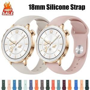 18mm 실리콘 시계줄 스트랩 팔찌 ( 워치 GT 4 5 Pro 42 호환) 여성용 교체 손목 밴드