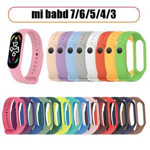 Xiaomi Mi Band 6 5 4 3 7 실리콘 팔찌 스포츠 손목 교체 스트랩 소프트 밴드 액세서리