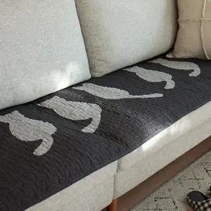 고양이 퀼트 쇼파패드 3인용