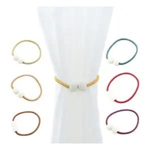 커튼 타이 진주볼 마그네틱 자석 타이백 장식 커튼끈 매듭걸이 로프 집게 후사 고리 커텐 J7