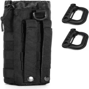 업그레이드된 스포츠 물병 파우치 백 전술 드로스트링 몰 홀더 여행용 메쉬 가방 수분 공급 캐리어