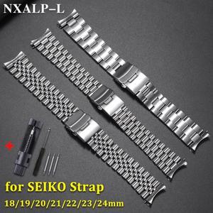 세이코 솔리드 스테인레스 스틸 밴드 18/19/20/21/22/23/24mm 남성용 스포츠 스트랩 Skx007/skx009 Jubilee
