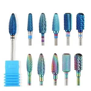 [이지커머스]네일아트 텅스텐 드릴 비트 28종 블루 레인보우 골드 네일 네일드릴비트 큐티클제거 쏙오프 네