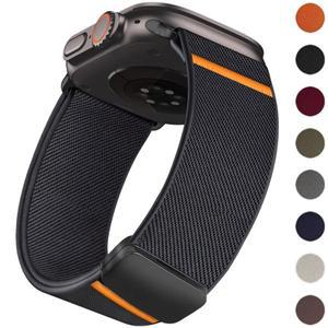 애플워치 울트라 2 49mm 41mm용 마그네틱 나일론 스트랩, 아이워치 시리즈 10 9 8 7 6 SE 5 4 3 38 46 호환