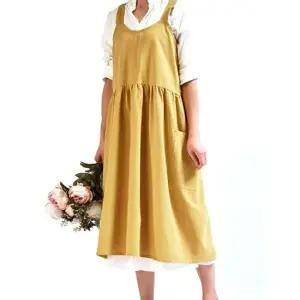 린넨 1P 옐로우 포켓 앞치마 패션앞치마 업소용앞치마