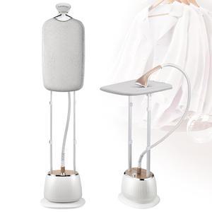 CGOLDENWALL 3-in-1 의류용 스탠딩 의류 스티머, 플랫 & 행잉 및 대각선 아이언 옵션, 10레벨 스팀, 행거, 다리미 보드 장갑 포함