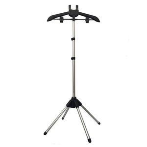 웬신수엘란 철제 스팀 스탠드, 접이식 의류 건조대, 휴대용 랙, 높이 조절 가능한 스탠딩 걸이, 다리미 기계 액세서리 브래킷(블랙)