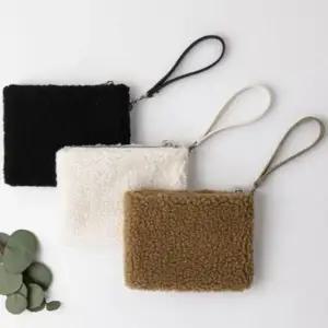 [패션] 캐주얼 학생 뽀글이 양털 미니 핸드백 가방 크로스백