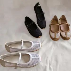 [신상오픈런]여성 여름 통기성 가죽 메리제인 메쉬 단화 (36391891)