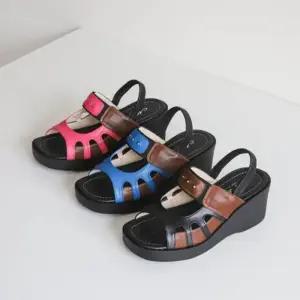 [신상오픈런]여자 슬링백 컬러 키높이 배색 샌들 (36358206)