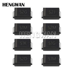 100PCS SMA 실리콘 정류기 다이오드 S1A S1B S1D S1G S1J S1K S1M S2B S2D S2G S2J S2K S2M S3M DO-214AC