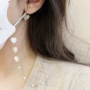 [퍼니메이커]하트 펄 안경체인 마스크체인 스트랩 분실방지 목걸이 마스크스트랩