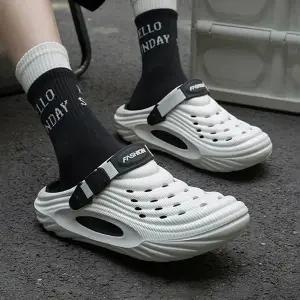 남성 클로그 슬리퍼 샌들 쿠션 실내화 여름 방수 신발 2색