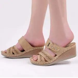 [베스트TOP100] 여성 키높이 슬리퍼 캐주얼 여름 웨지힐 실내화 신발