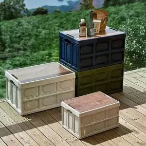 우드 폴딩 캠핑 테이블박스 스토리지박스 대형 테이블박스