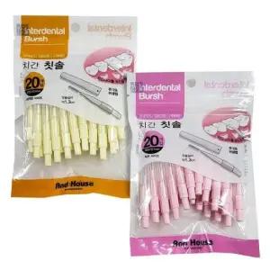 이쑤시게 B앤드하우스 치간칫솔 I타입 위생덮개 치간치솔 20P