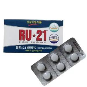 [셀러허브]알유21 비타민C 750mg 6정 x 1박스 RU21 (S30098593)