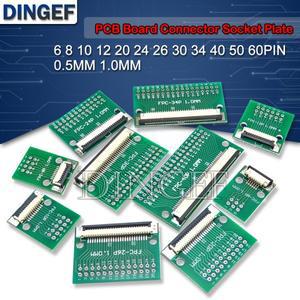 0.5mm 1.0mm 피치 커넥터 SMT 어댑터-2.54mm 구멍 FPC FFC 케이블 용접 보드핀빈 보드 포함 6P 8P 10P 12P