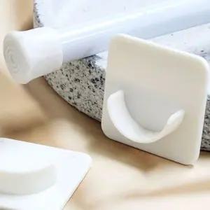 커튼봉브라켓 무타공 점착 봉 걸이 화이트 브라켓 점착식