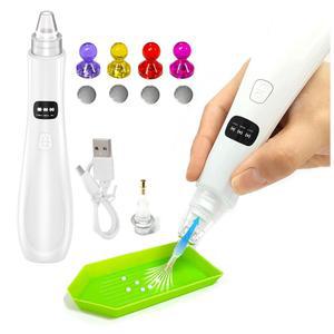 진공 펌프가 장착된 레오프리 전기 다이아몬드 페인팅 펜 - 3가지 조절 가능한 흡입 모드 및 충전식 4개의 아트 로케이터 액세서리 2가지 교체 팁 더 빠른 DIY 픽업 도구 키트